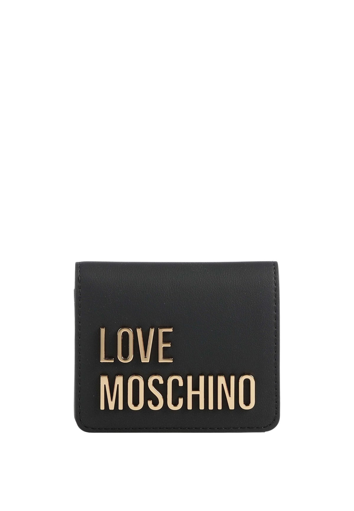 Love Moschino Portafoglio con zip da Donna in ecopelle Nero/oro