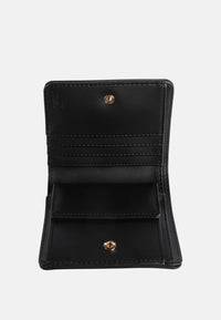 Love Moschino Portafoglio con zip da Donna in ecopelle Nero/oro