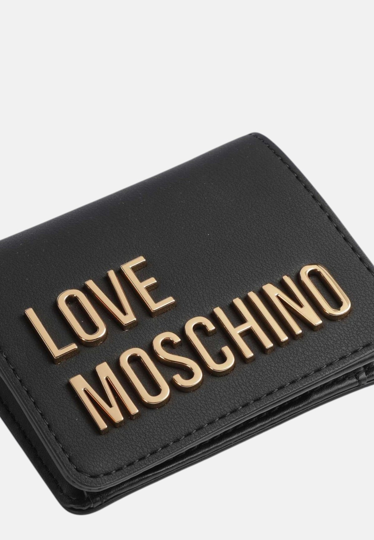 Love Moschino Portafoglio con zip da Donna in ecopelle Nero/oro