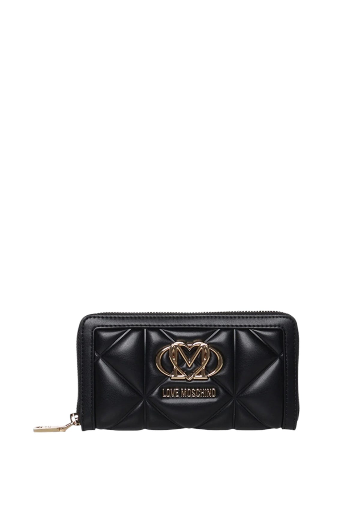 Love Moschino Portafoglio con zip da Donna in ecopelle Nero