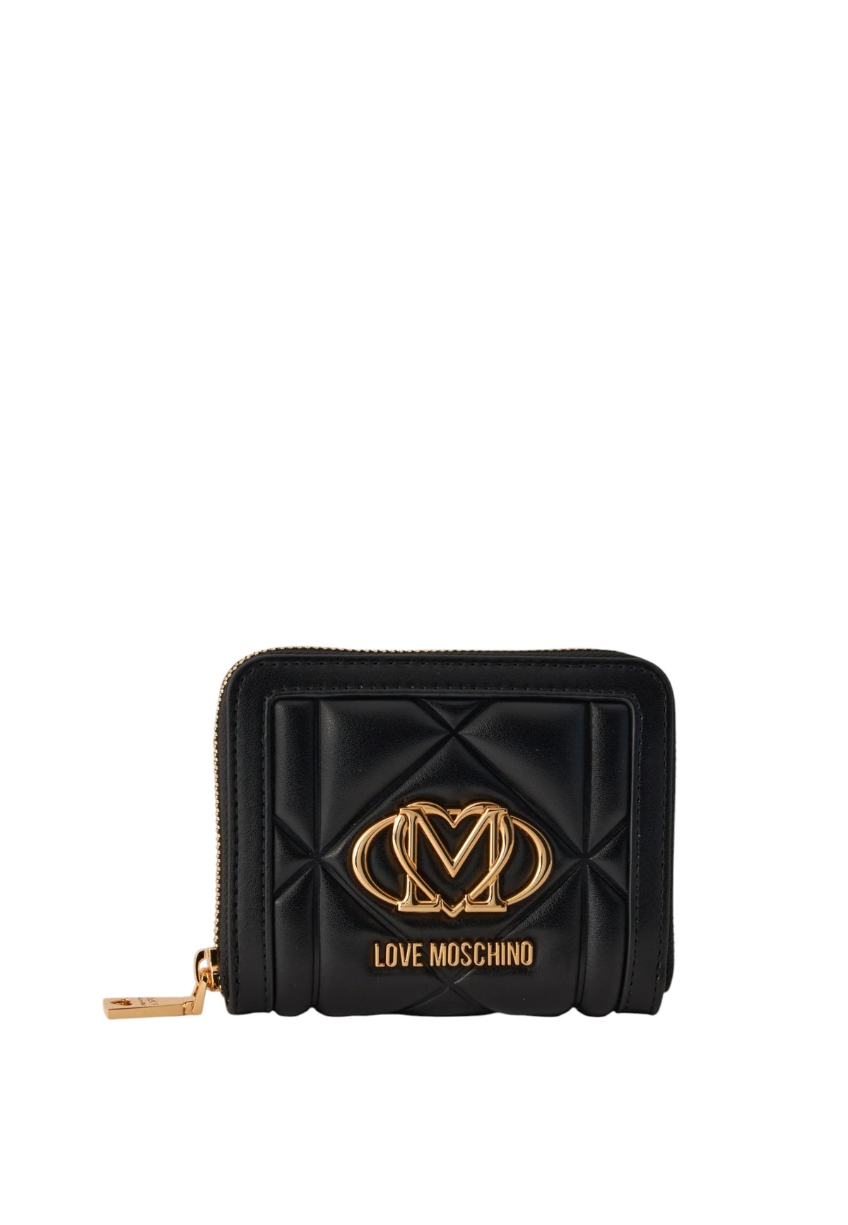 Love Moschino Portafoglio con zip da Donna in ecopelle Nero