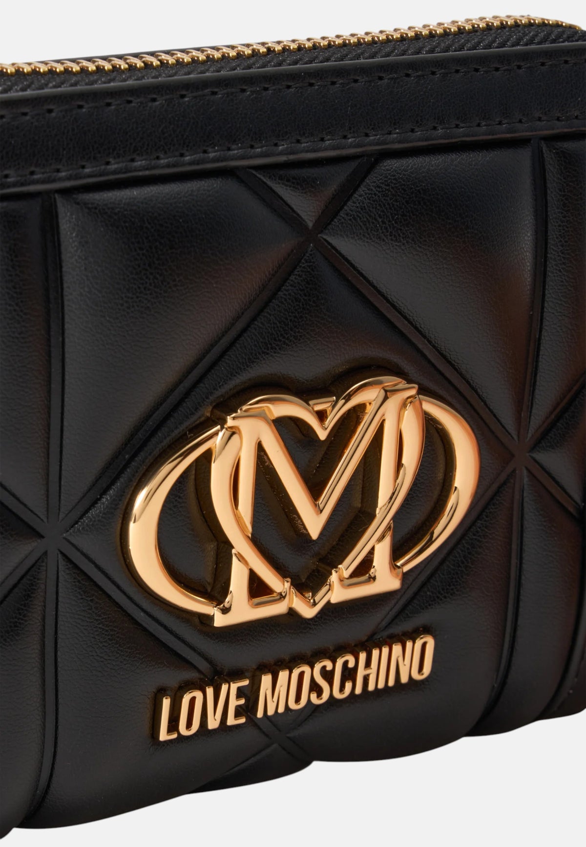 Love Moschino Portafoglio con zip da Donna in ecopelle Nero