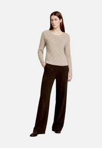 Maglione da Donna girocollo in lana Max Mara Sabbia