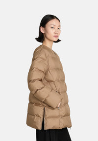 Piumino corto MM Max Mara in nylon trapuntato e idrorepellente con cappuccio Donna Max Mara Cammello