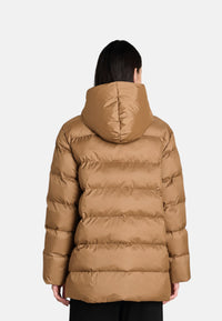 Piumino corto MM Max Mara in nylon trapuntato e idrorepellente con cappuccio Donna Max Mara Cammello
