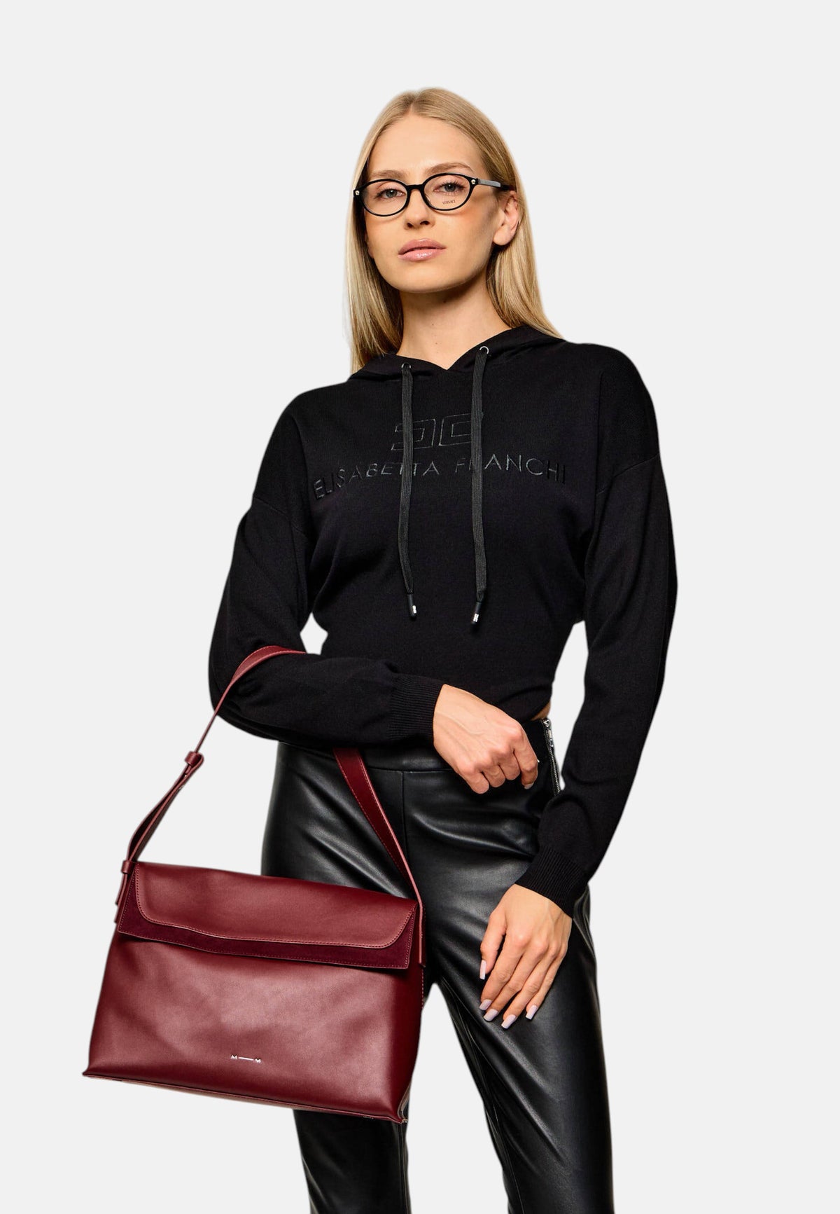 Borsa a Spalla da donna Max Mara Rosso Scuro