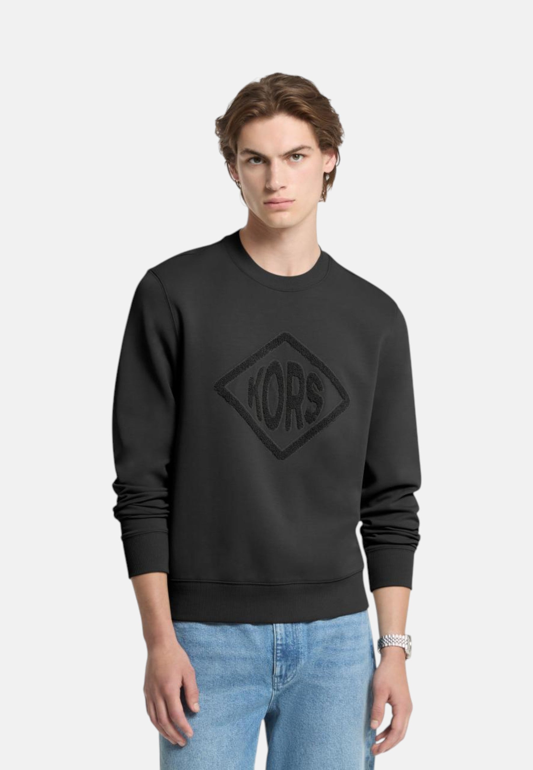 Maglione in misto cotone con logo Da Uomo Michael Kors Black