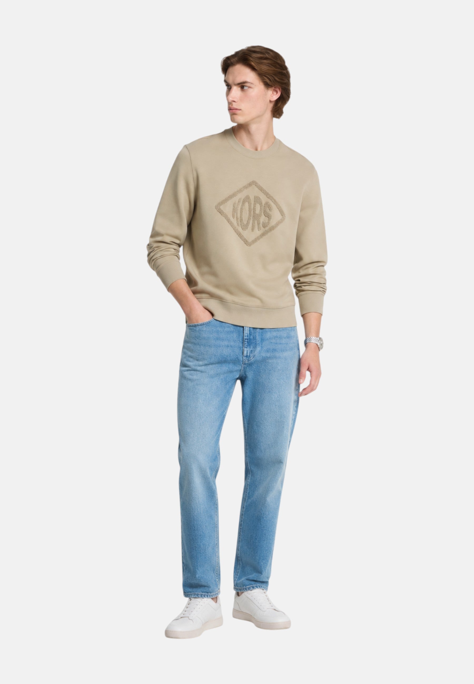 Maglione in misto cotone con logo Da Uomo Michael Kors Dusty Sage