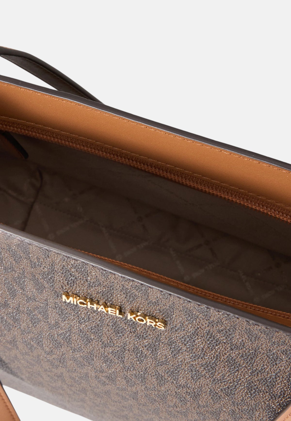 Borsa Shopping media e stampa logata Michael Kors Brown/acorn