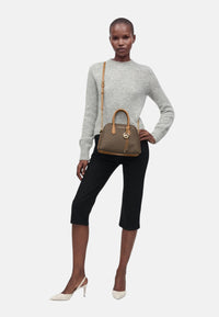 Borsa a mano da donna in similpelle Freddie Michael Kors Brown/acorn