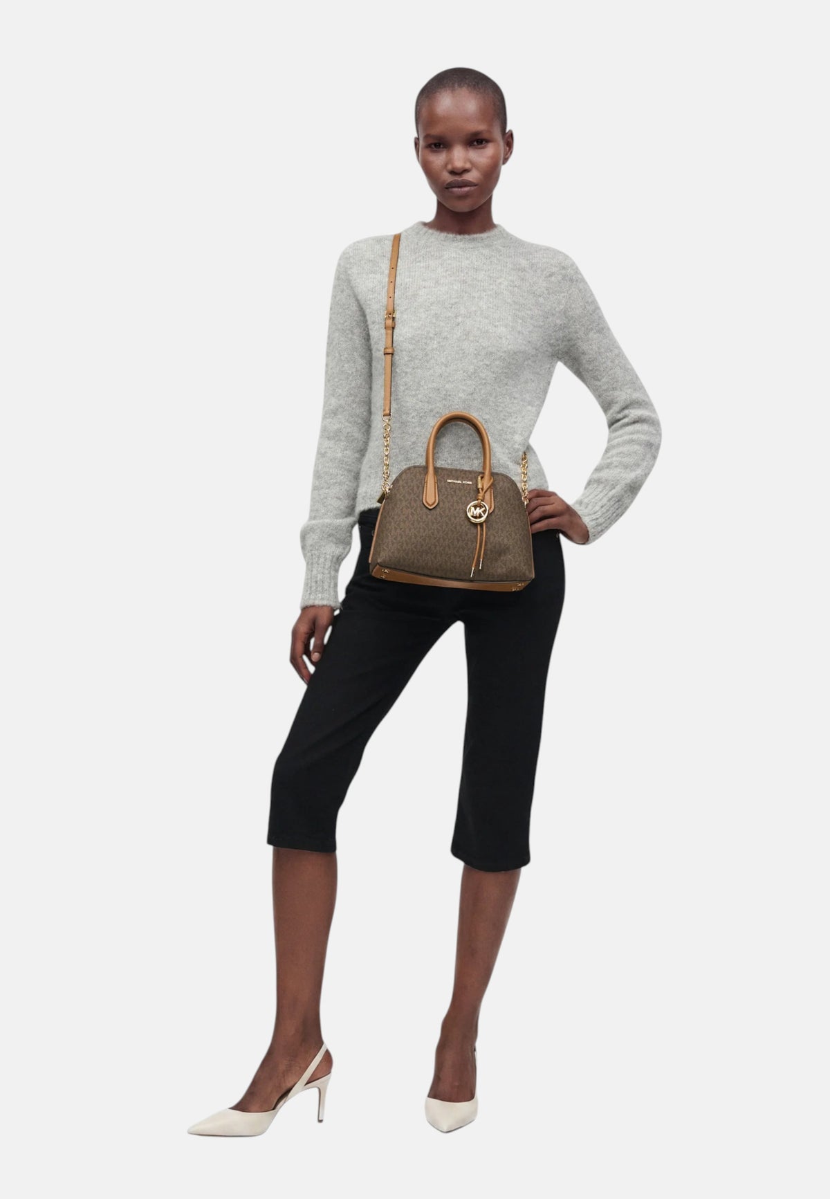 Borsa a mano da donna in similpelle Freddie Michael Kors Brown/acorn