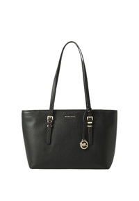 Borsa Donna tote Quinn media in pelle martellata Michael Kors Black