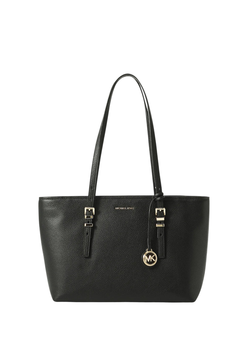 Borsa Donna tote Quinn media in pelle martellata Michael Kors Black