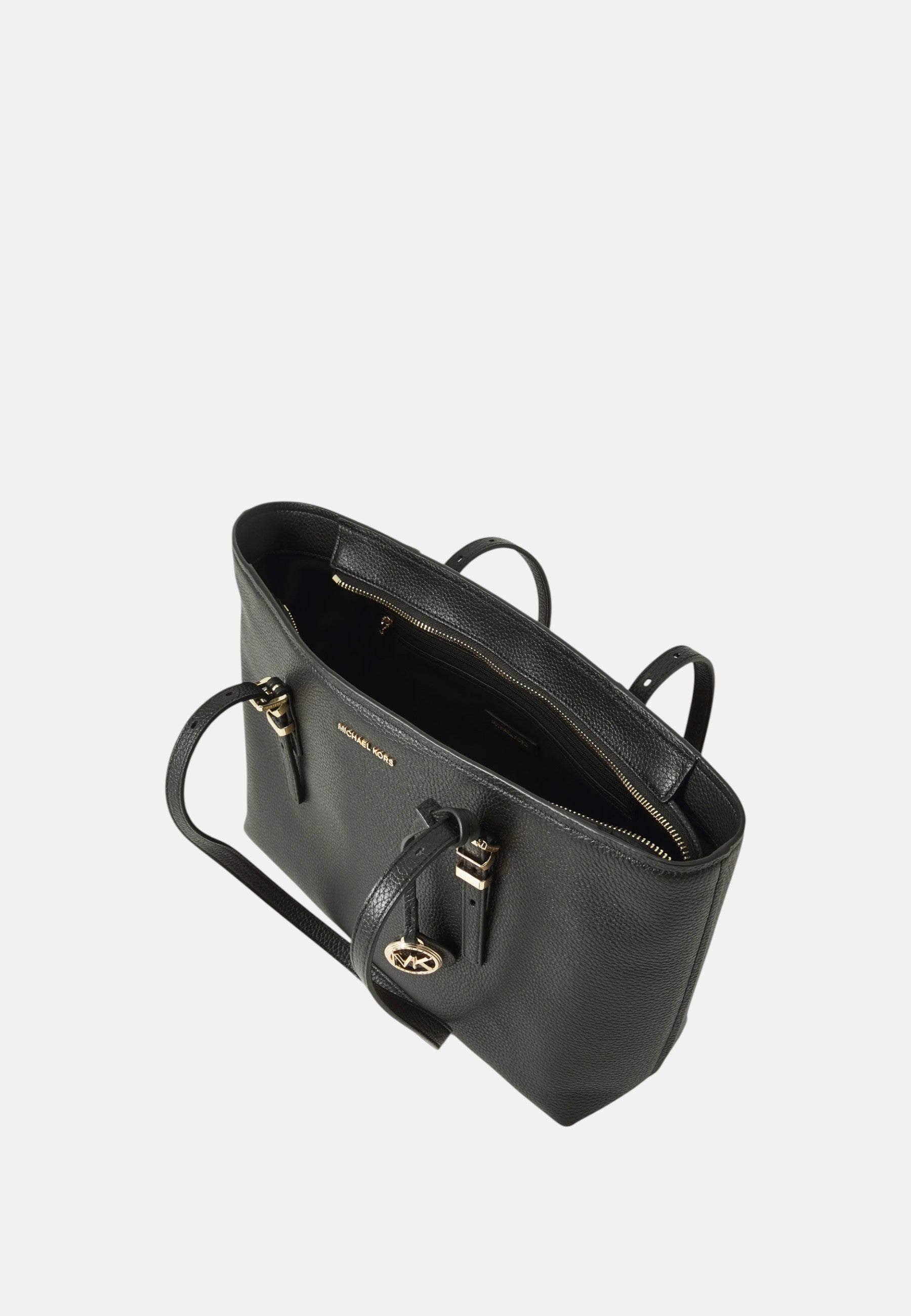Borsa Donna tote Quinn media in pelle martellata Michael Kors Black