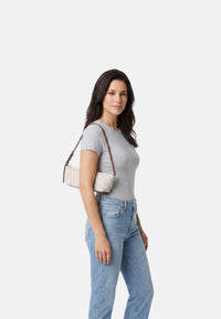 Borsa a Spalla piccola con stampa logo Michael Kors Brown/acorn