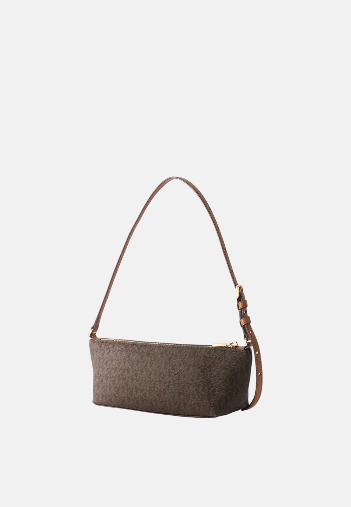Borsa a Spalla piccola con stampa logo Michael Kors Brown/acorn