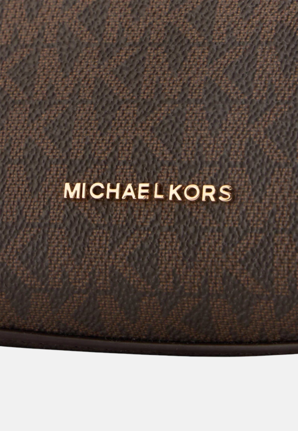 Borsa a Spalla piccola con stampa logo Michael Kors Brown/acorn