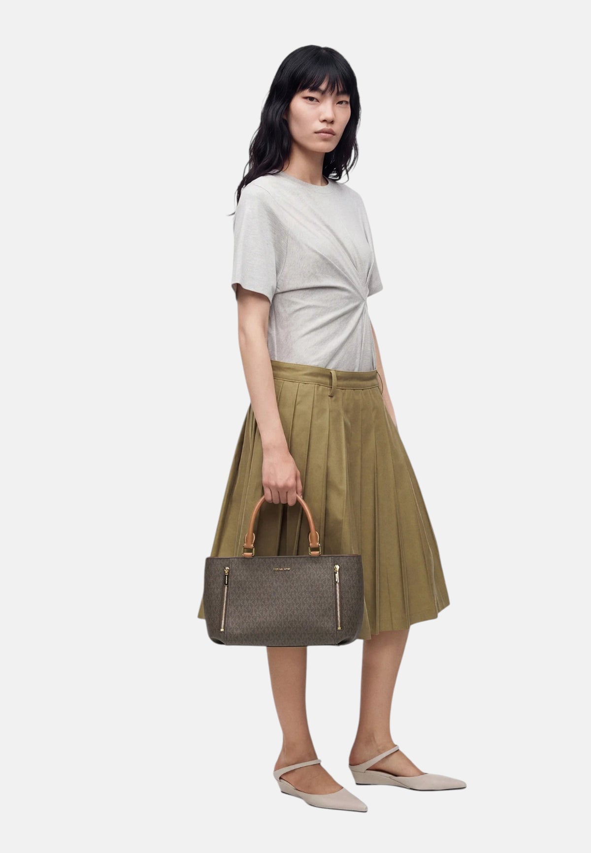 Borsa a mano Donna Michael Kors Brown/acorn