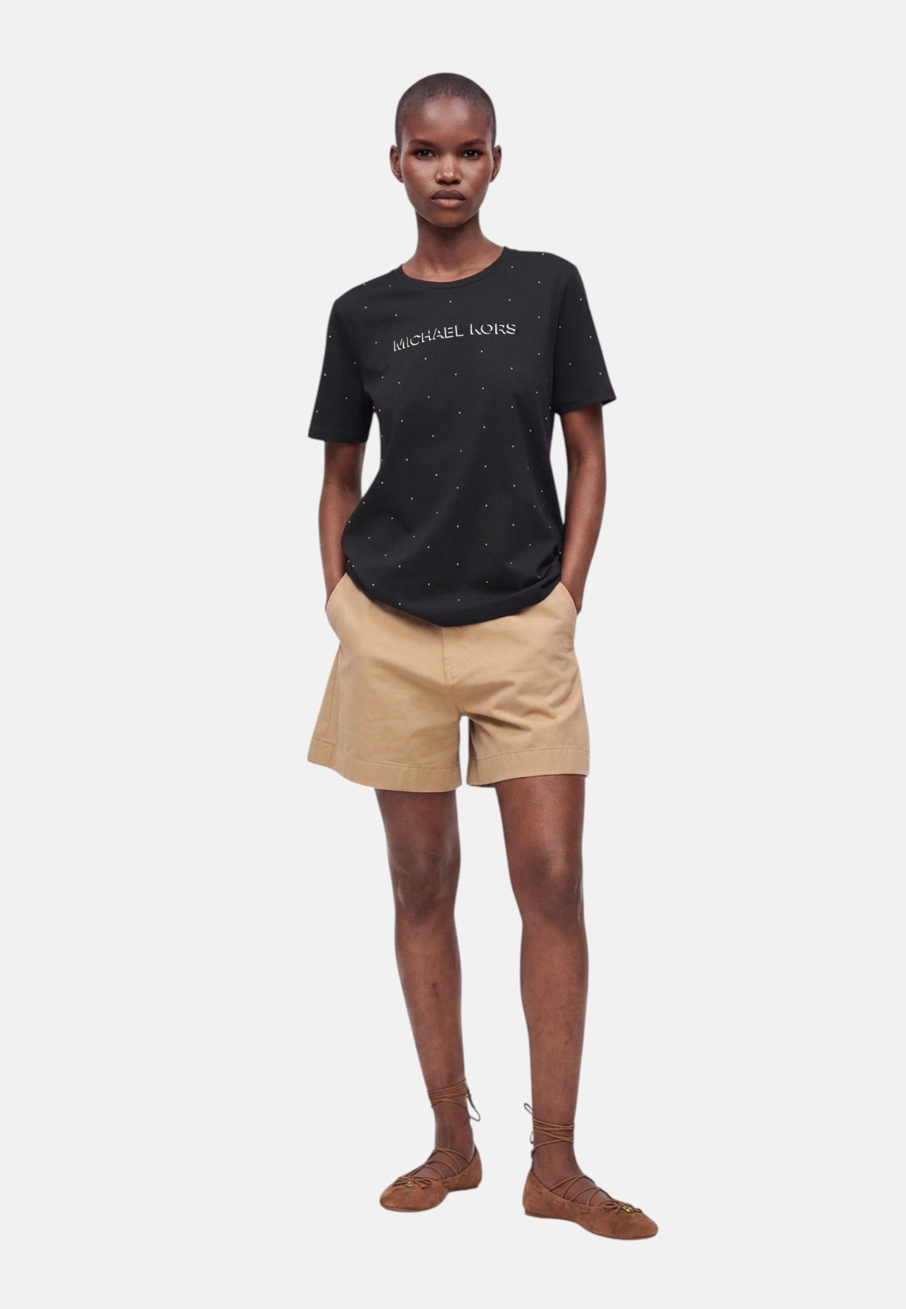 Michael Kors t-shirt da donna in cotone. Black
