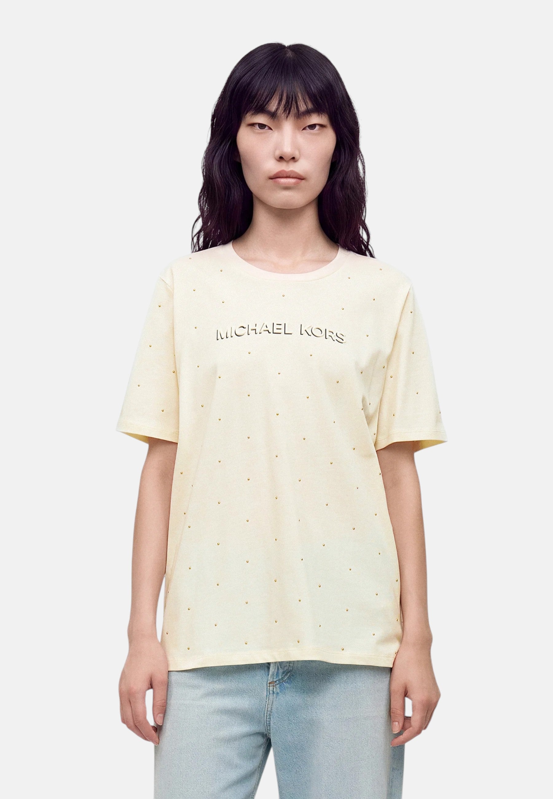 Michael Kors t-shirt da donna in cotone. Bone