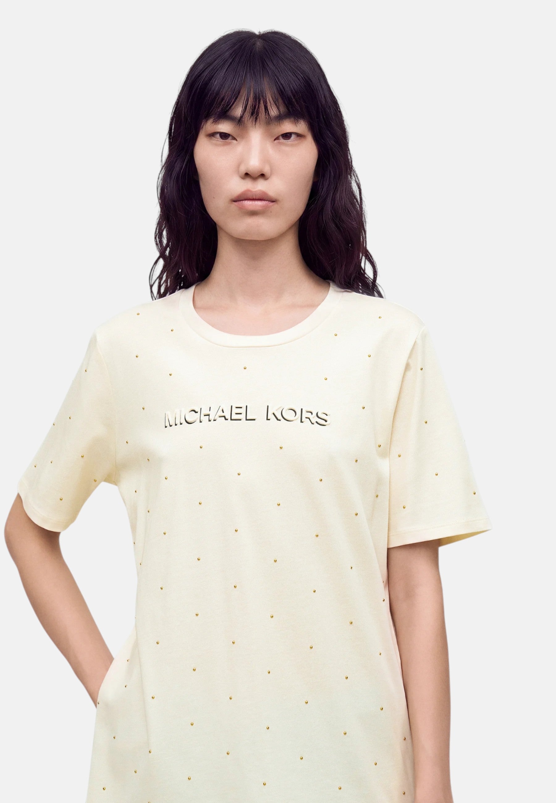 Michael Kors t-shirt da donna in cotone. Bone
