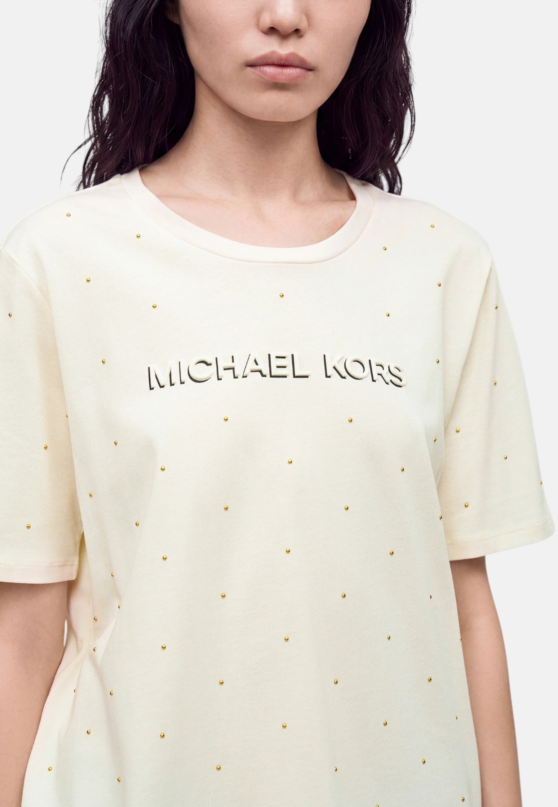 Michael Kors t-shirt da donna in cotone. Bone
