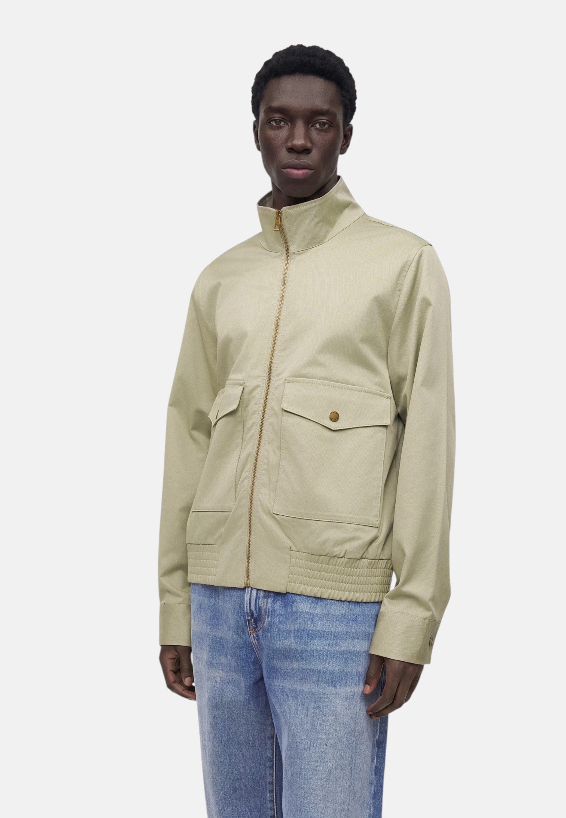 Bomber Harrington in cotone stretch Uomo Michael Kors Dusty Sage