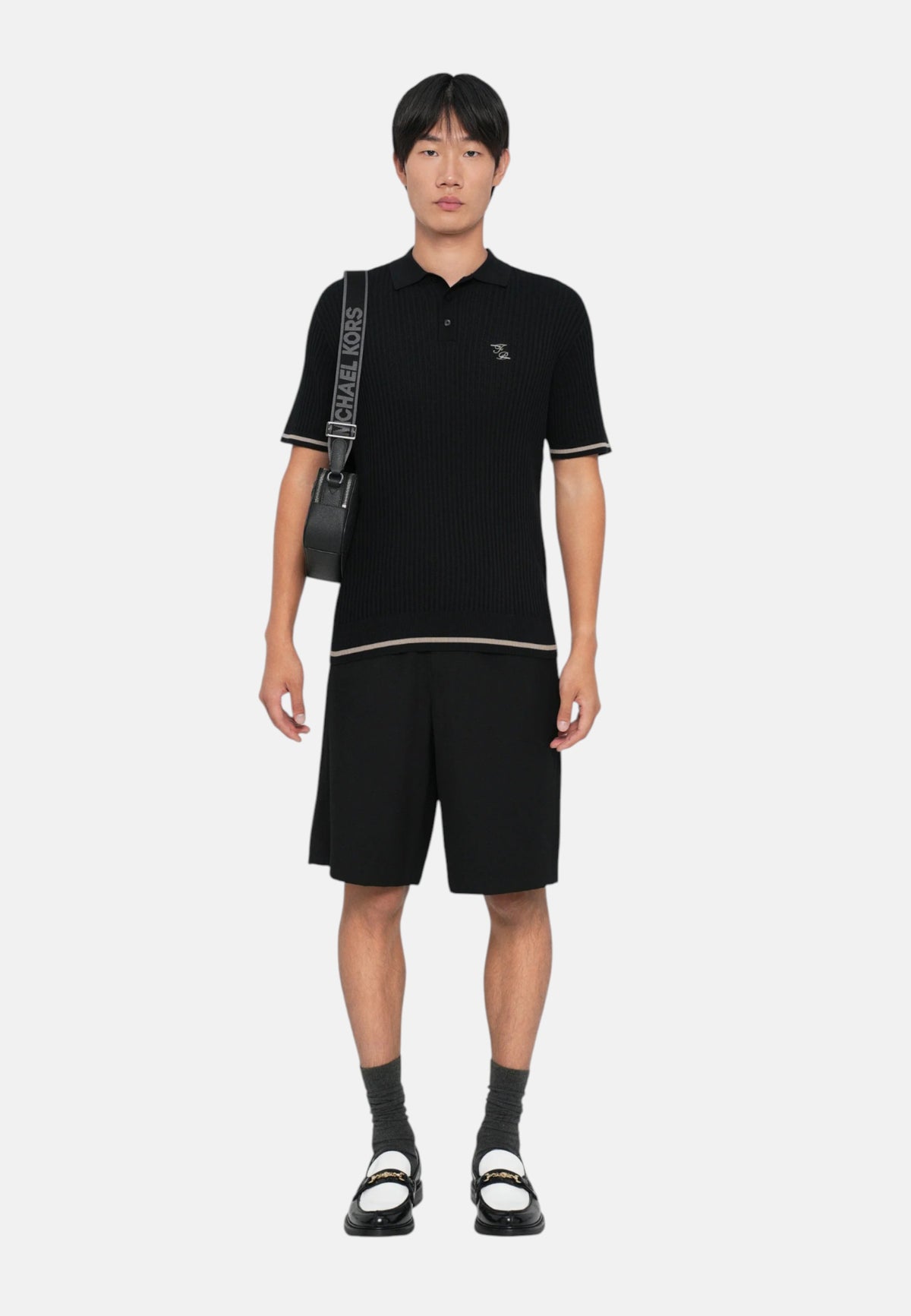 Borsello da Uomo Hudson con logo Michael Kors Nero Black