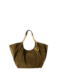 Borsa tote Indie grande in pelle scamosciata Michael Kors Loden