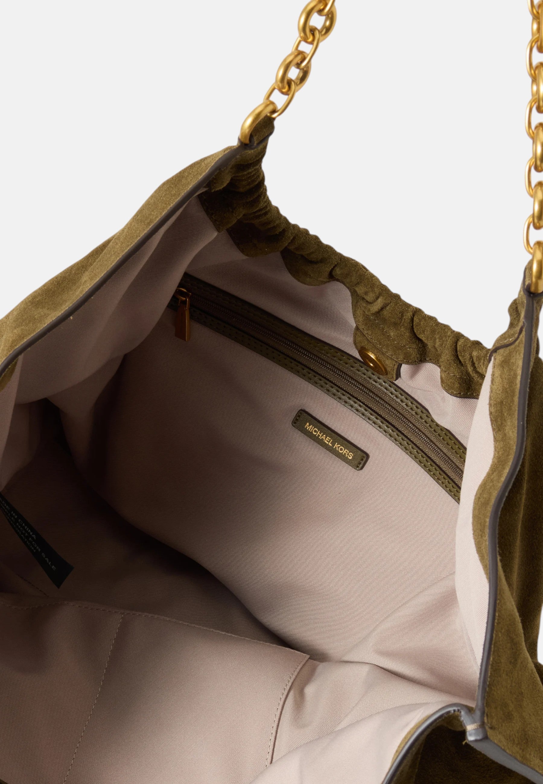 Borsa tote Indie grande in pelle scamosciata Michael Kors Loden