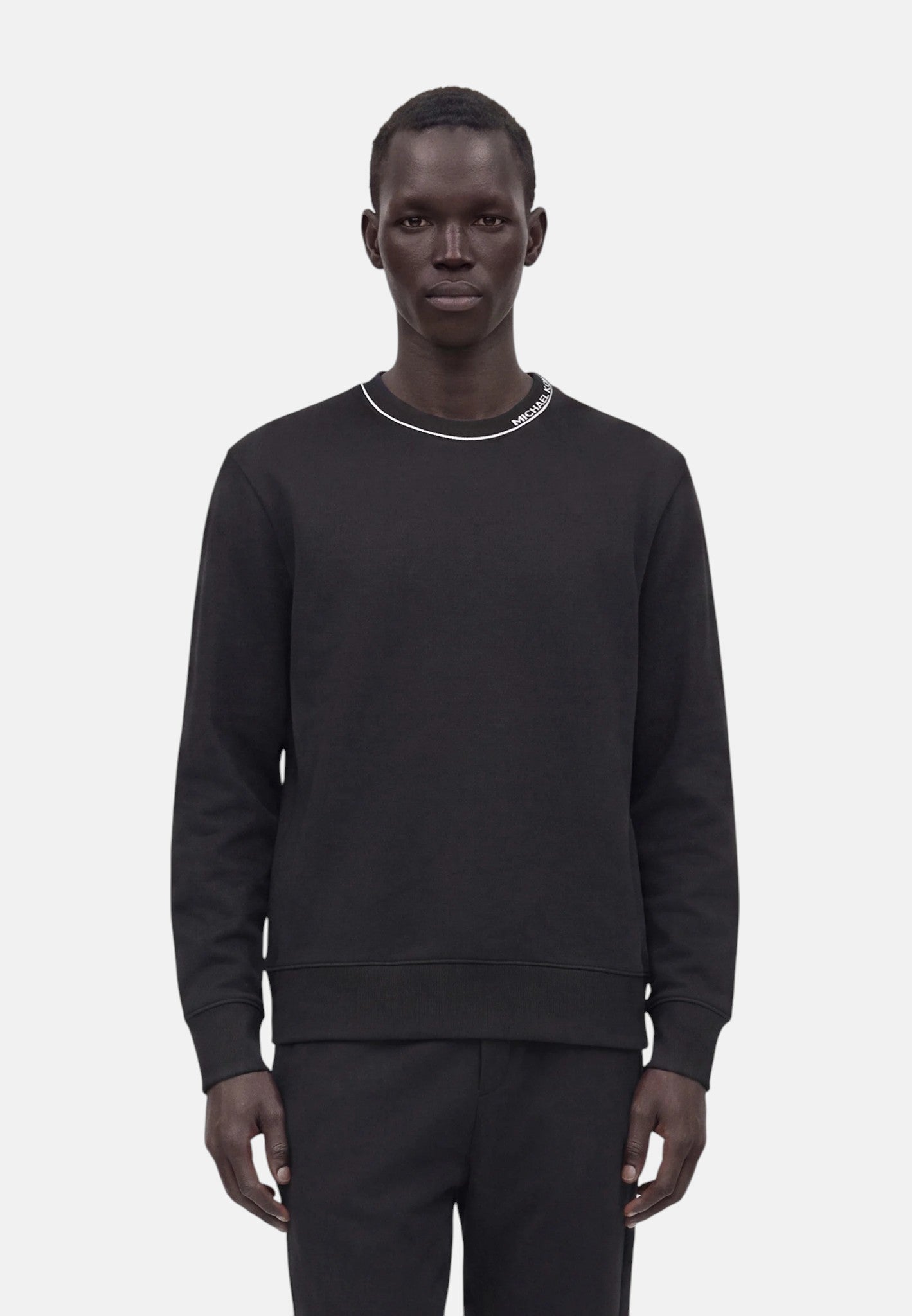 Pullover in misto cotone con logo da Uomo Michael Kors Black