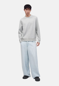 Pullover in misto cotone con logo da Uomo Michael Kors Heather Grey