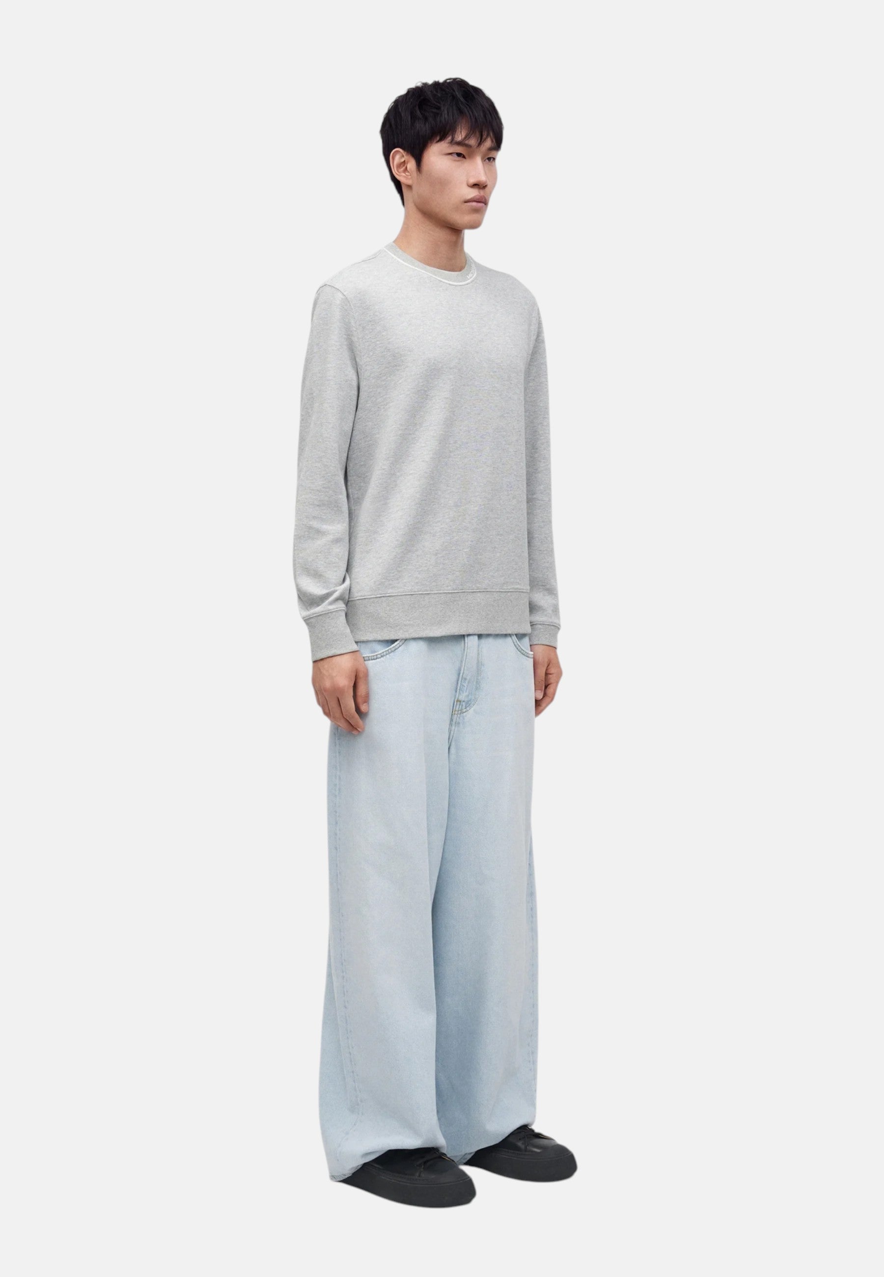 Pullover in misto cotone con logo da Uomo Michael Kors Heather Grey