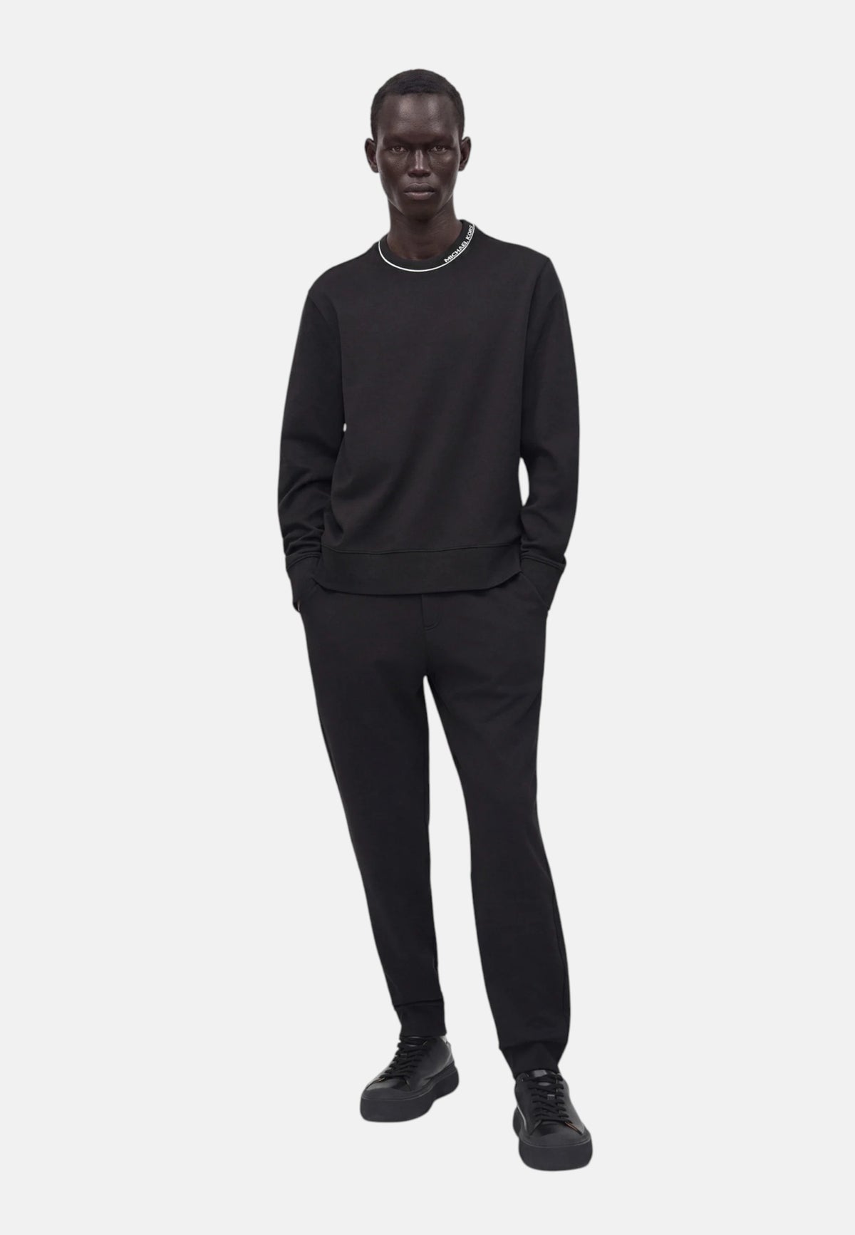 Pantaloni Joggers in misto cotone con logo Michael Kors Black