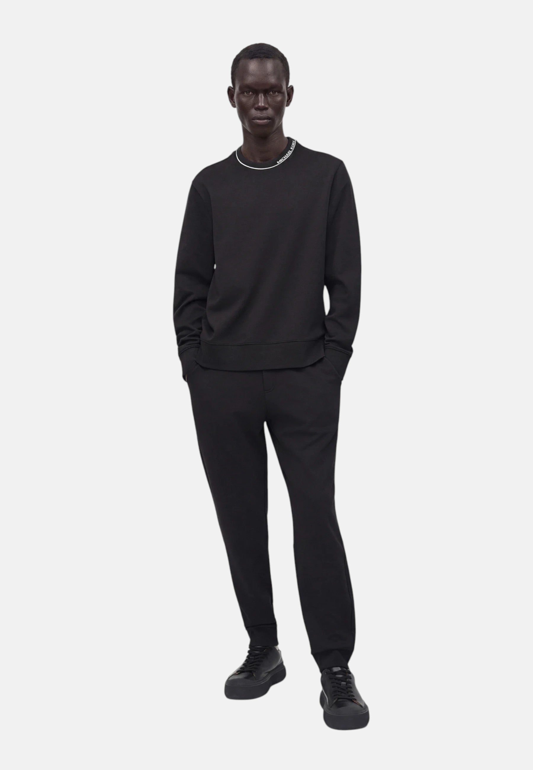 Pantaloni Joggers in misto cotone con logo Michael Kors Black