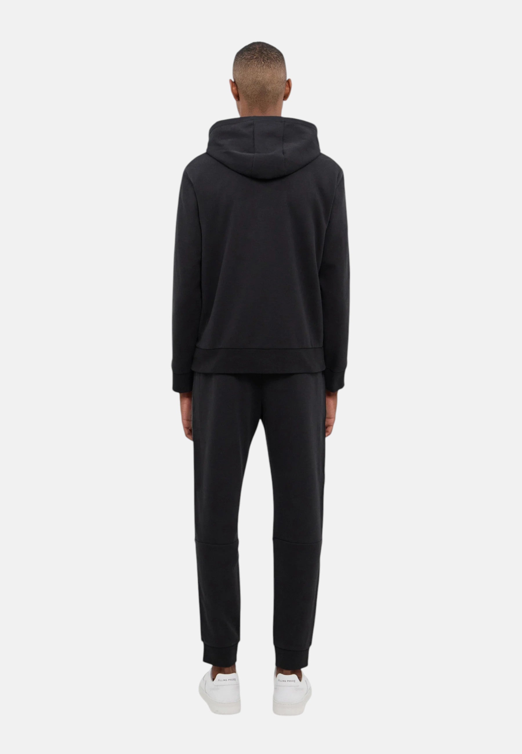 Felpa da Uomo in misto cotone con fettuccia logo, cappuccio e zip Michael Kors Black