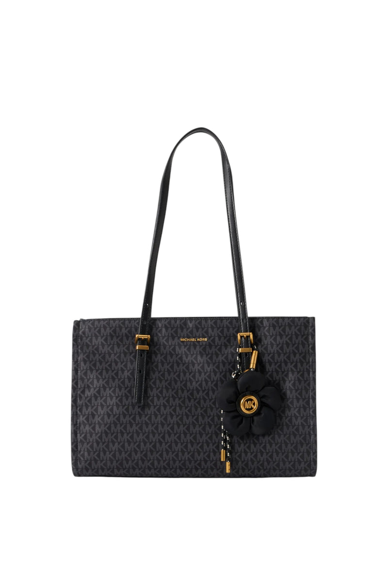 Borsa tote Zadie media con stampa logo Black