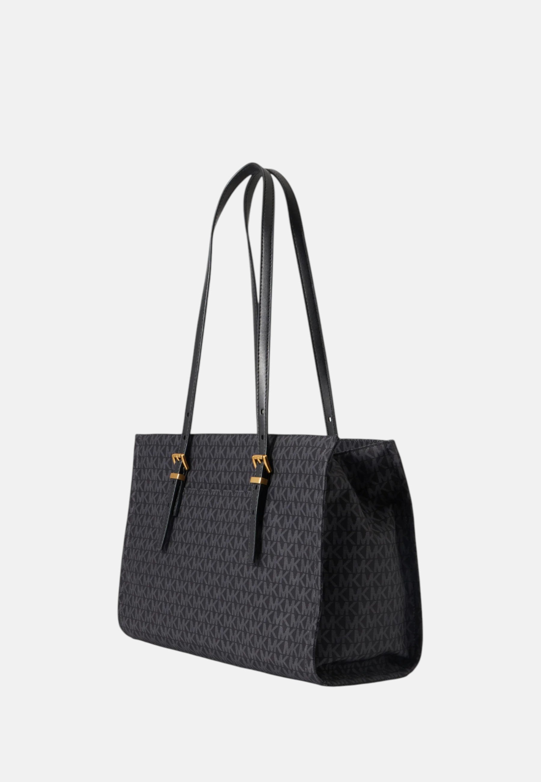 Borsa tote Zadie media con stampa logo Black
