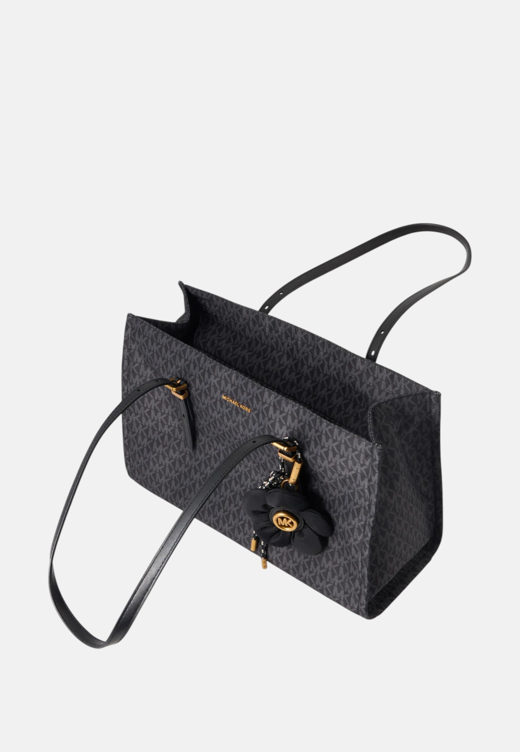 Borsa tote Zadie media con stampa logo Black