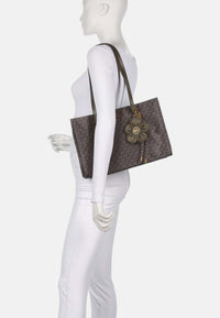 Borsa tote Zadie media con stampa logo Loden