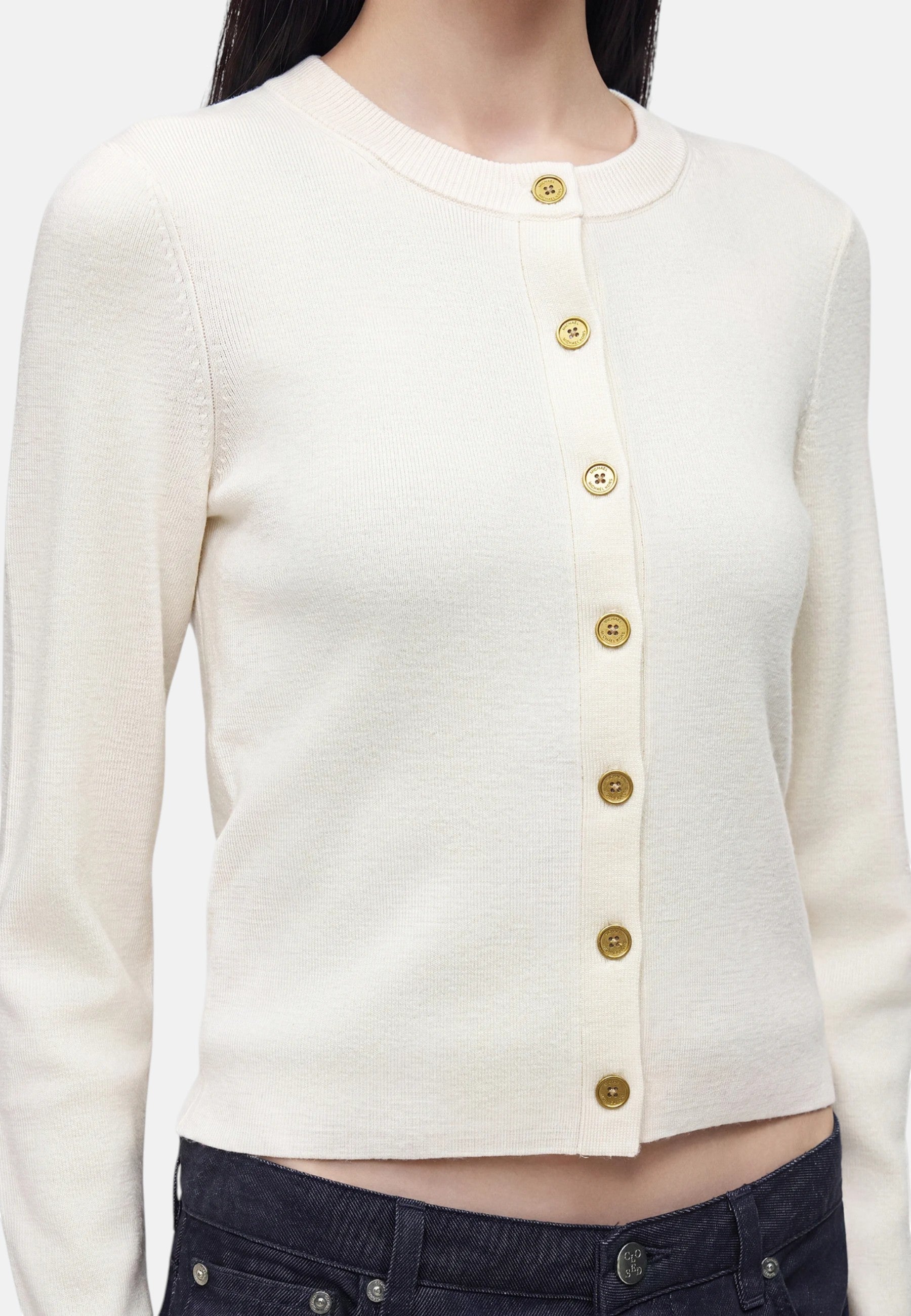 Michael Kors Cardigan Slim Fit da Donna Bone