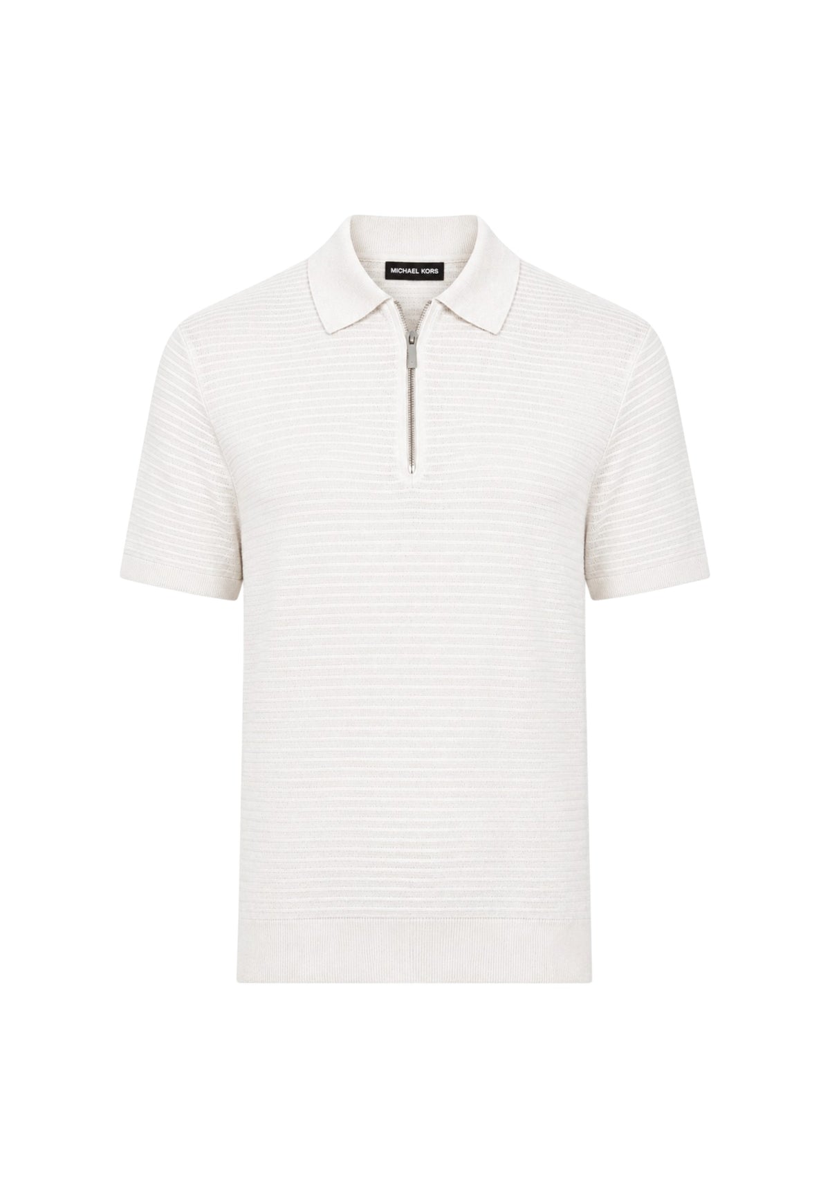 Polo da Uomo in maglia di cotone con zip Michael Kors White
