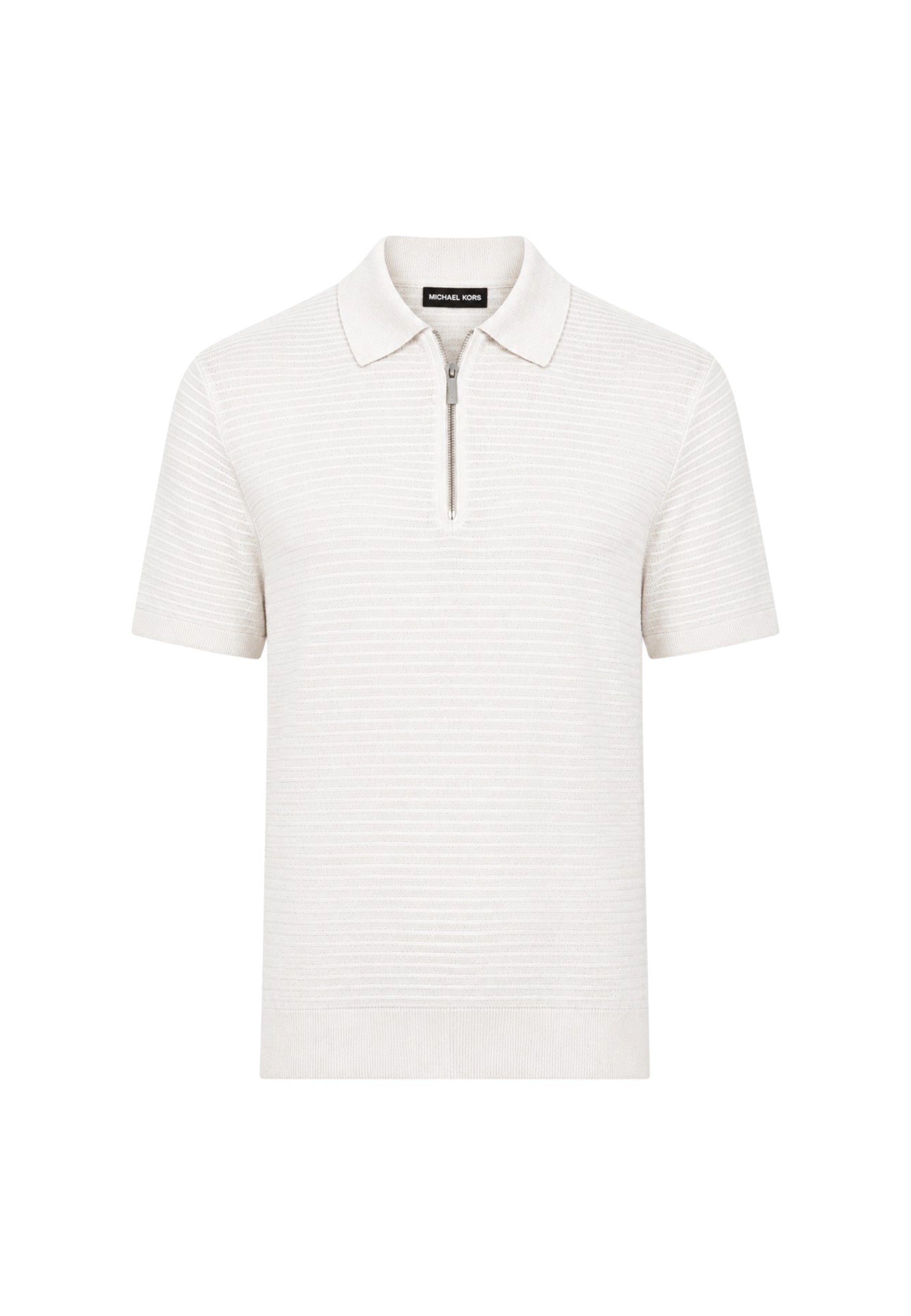 Polo da Uomo in maglia di cotone con zip Michael Kors White