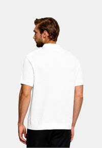 Polo da Uomo in maglia di cotone con zip Michael Kors White