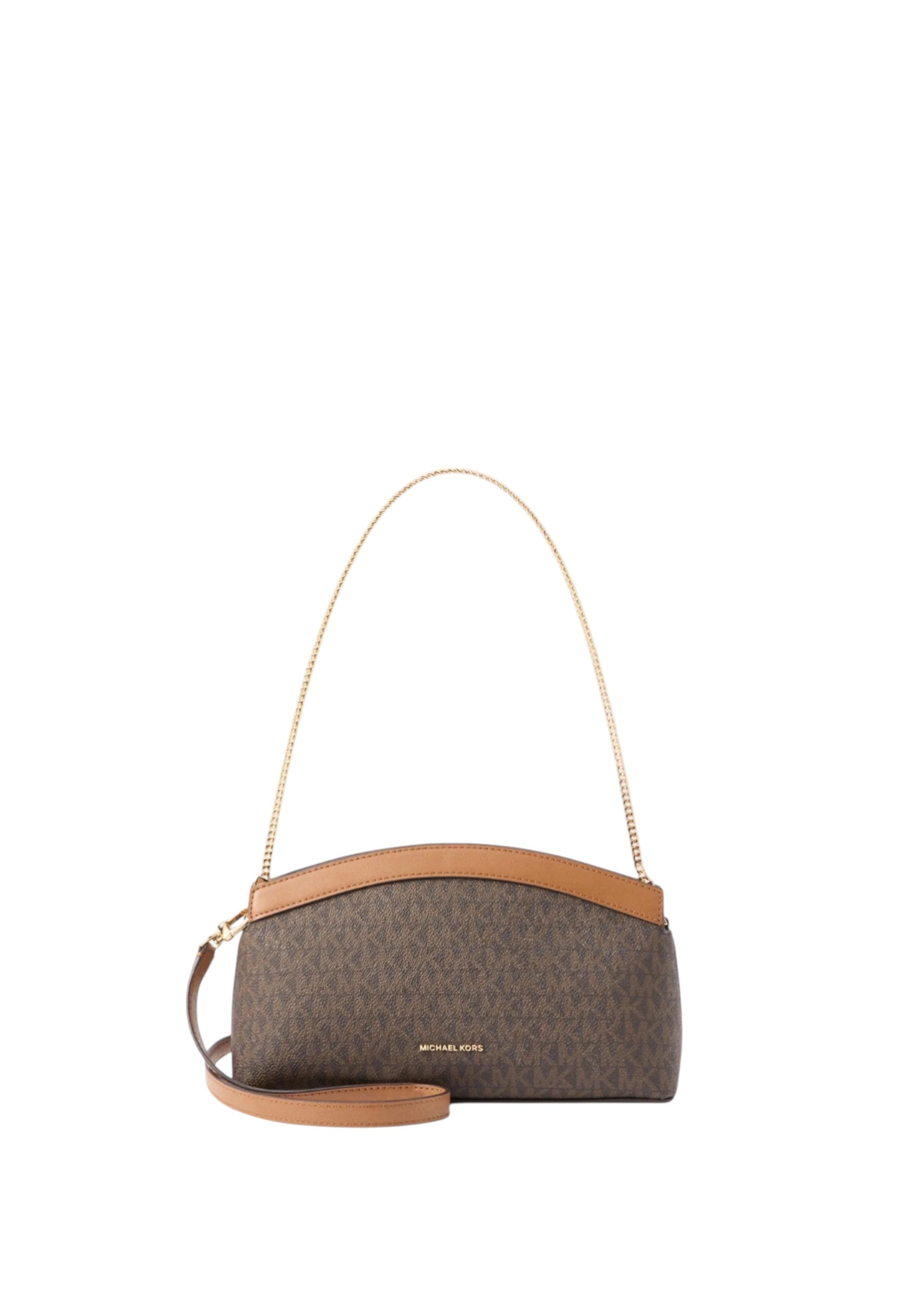 Tracollina Donna Athena piccola con stampa logo Michael Kors Brown/acorn