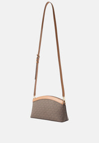 Tracollina Donna Athena piccola con stampa logo Michael Kors Brown/acorn