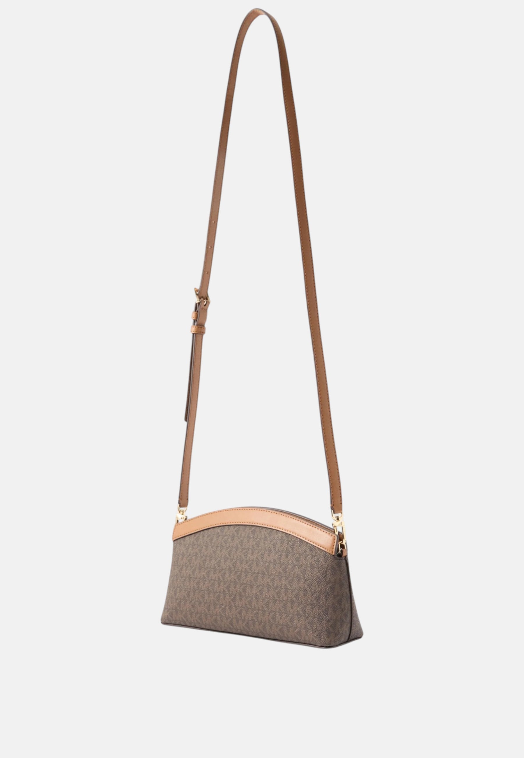 Tracollina Donna Athena piccola con stampa logo Michael Kors Brown/acorn
