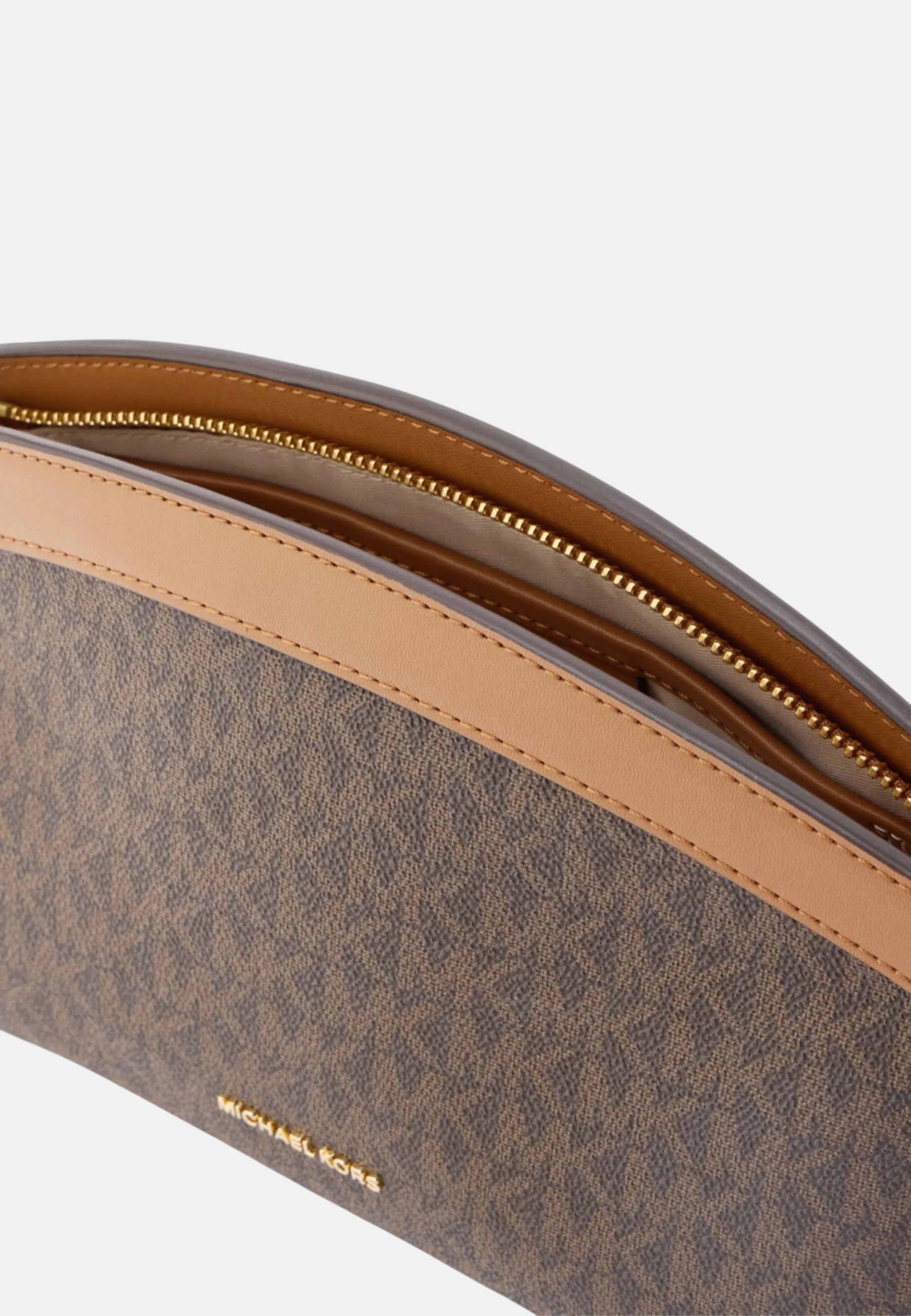 Tracollina Donna Athena piccola con stampa logo Michael Kors Brown/acorn