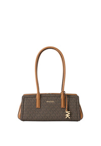 Borsa Donna  a spalla Laila piccola con stampa logo Michael Kors Brown/acorn