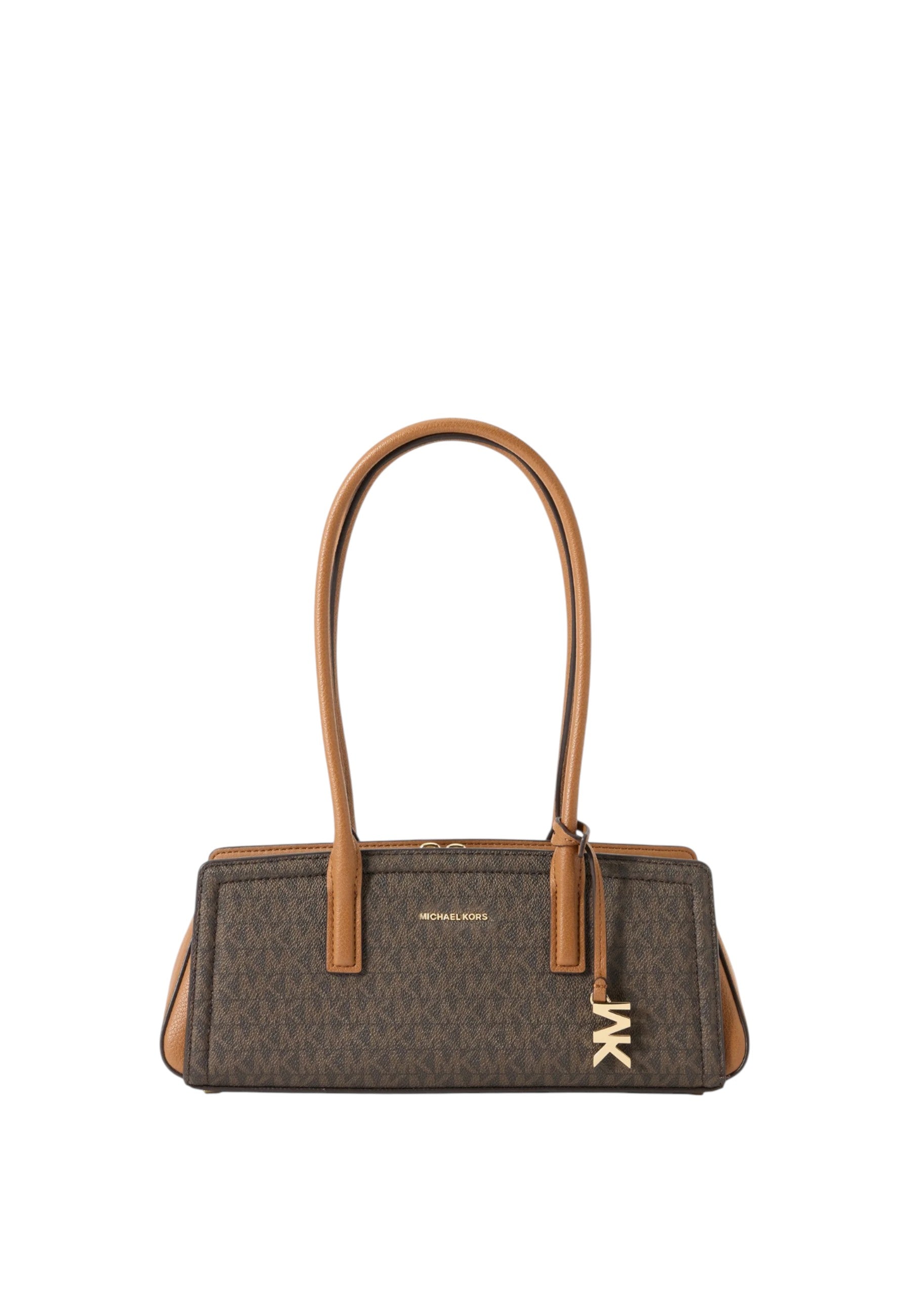 Borsa Donna  a spalla Laila piccola con stampa logo Michael Kors Brown/acorn